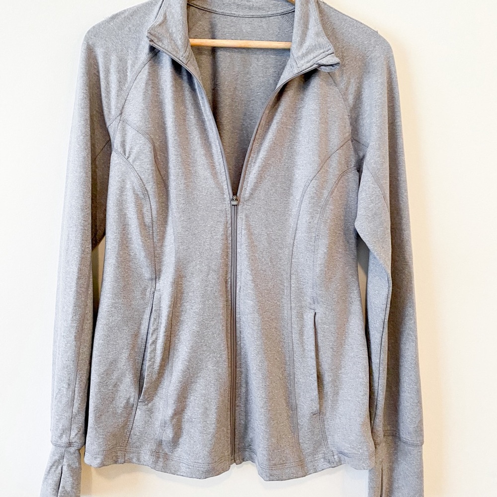 Grey Workout Zip-up Jacket